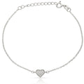 Pulsera Plata 925mm Corazón Circonitas