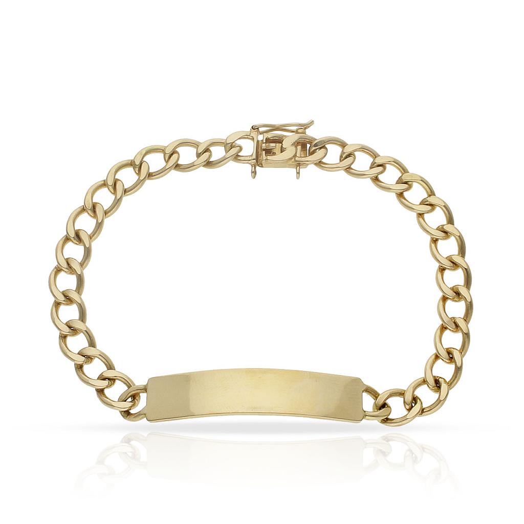 Pulsera Oro 18KL Fundida Placa