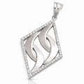 Colgante Plata 925 Rombo Circonitas 22x33mm