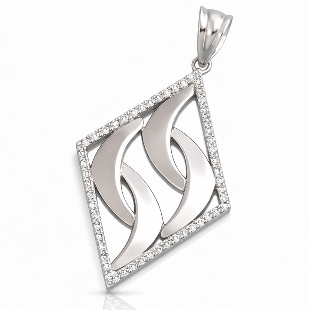Colgante Plata 925 Rombo Circonitas 22x33mm