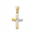 Cruz Oro 18KL Bicolor con Circonita - 11x17mm