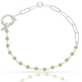 Pulsera Plata 925 Piedras Verdes