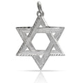 Colgante Oro Blanco 18K Estrella de David 23x28mm