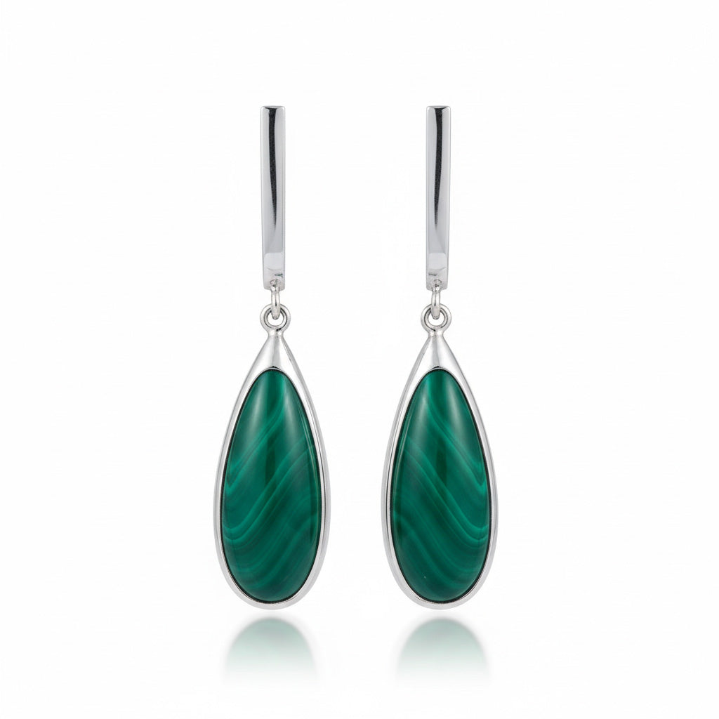 Pendientes Plata 925 Resina Verde
