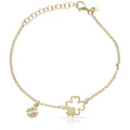 Pulsera Plata Chapada en Oro Trébol de la Suerte