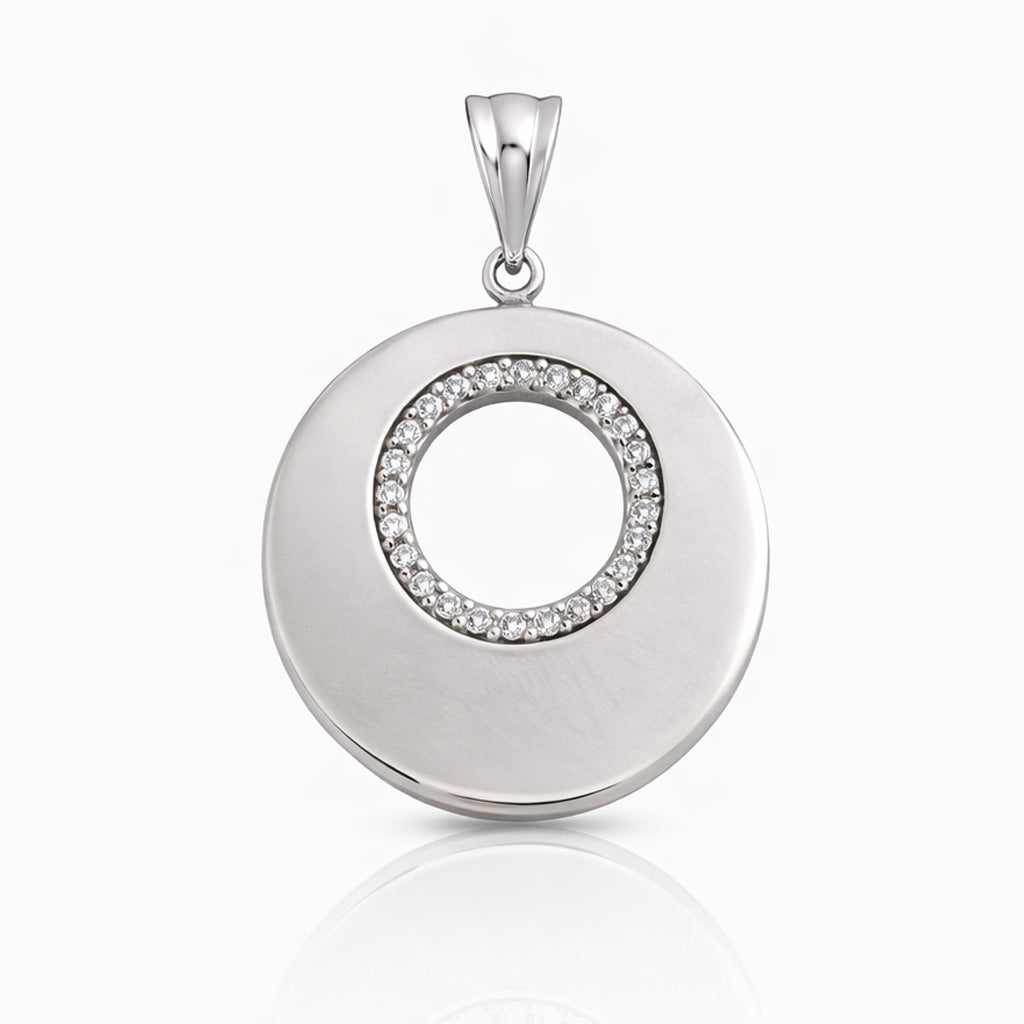 Colgante Plata 925 Círculo Circonitas