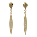 Pendientes Oro 18Kl con Circonitas - 3x30mm