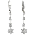 Pendientes Oro Blanco 18Kl con Circonitas en Cascada - 8x48mm