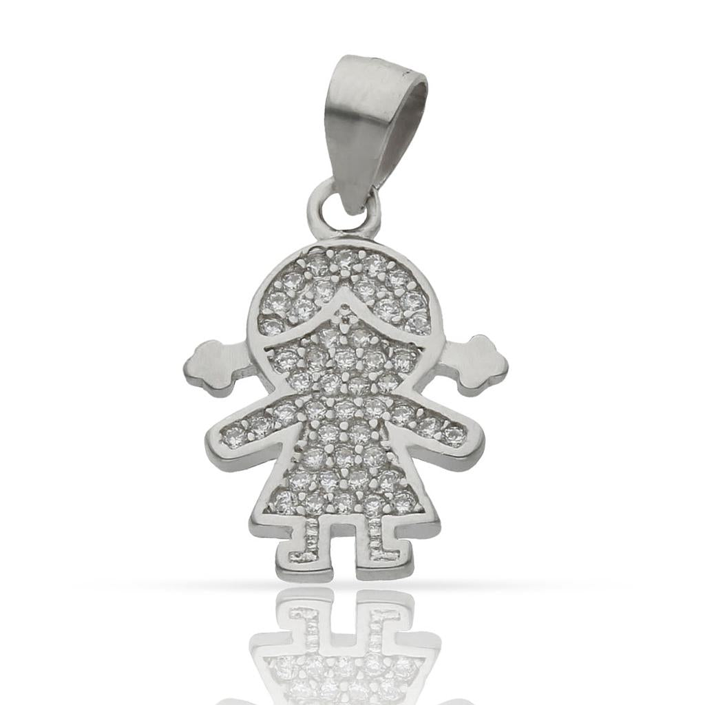 Colgante Plata 925 Niña con Circonitas