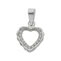 Colgante Oro Blanco 18K Corazón Circonitas