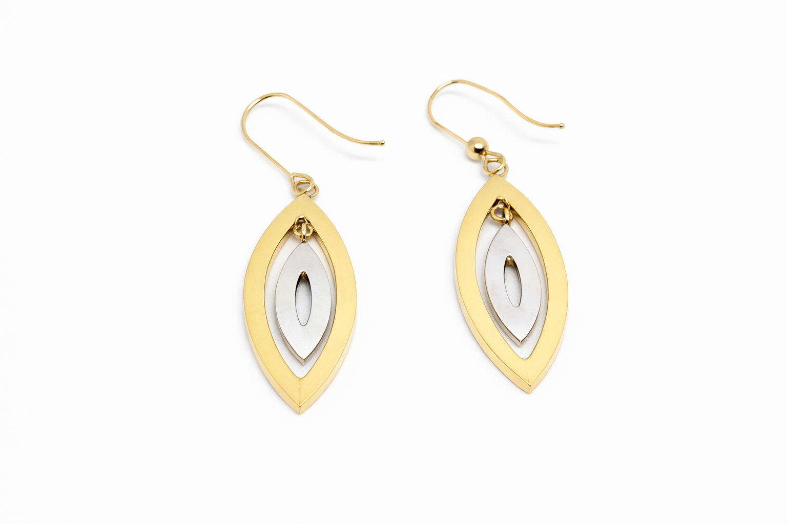 Pendientes 0ro Blanco 18K