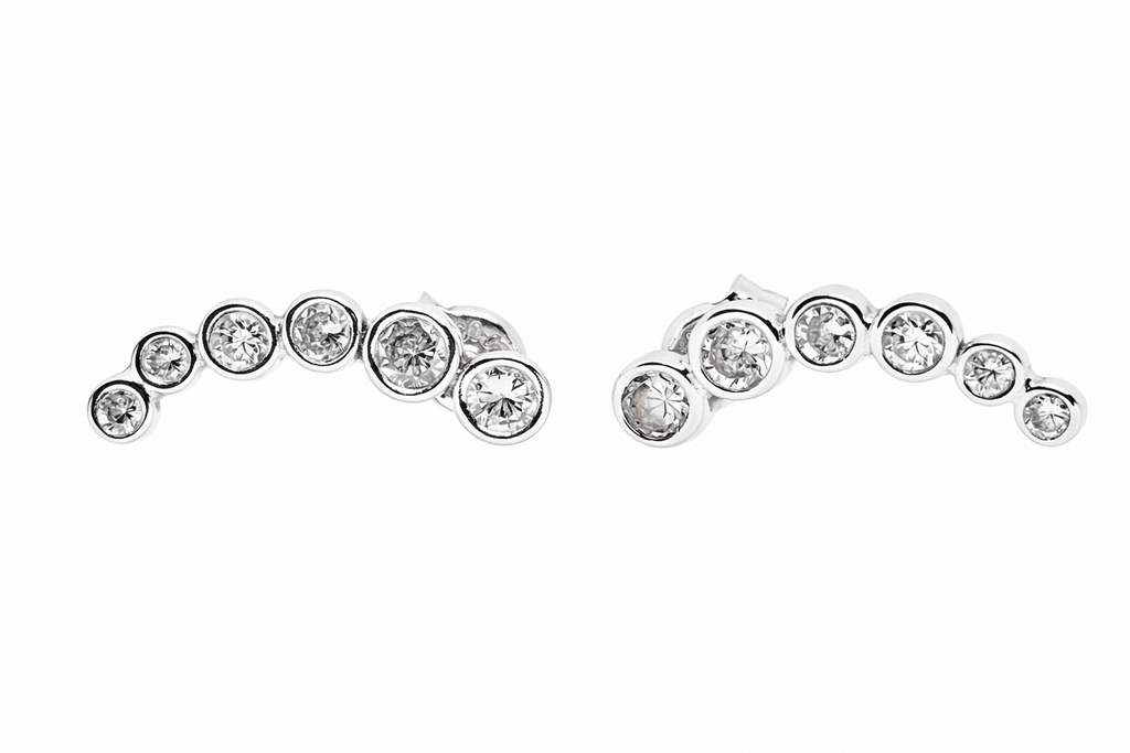 Pendientes Oro Blanco 18K Circonitas