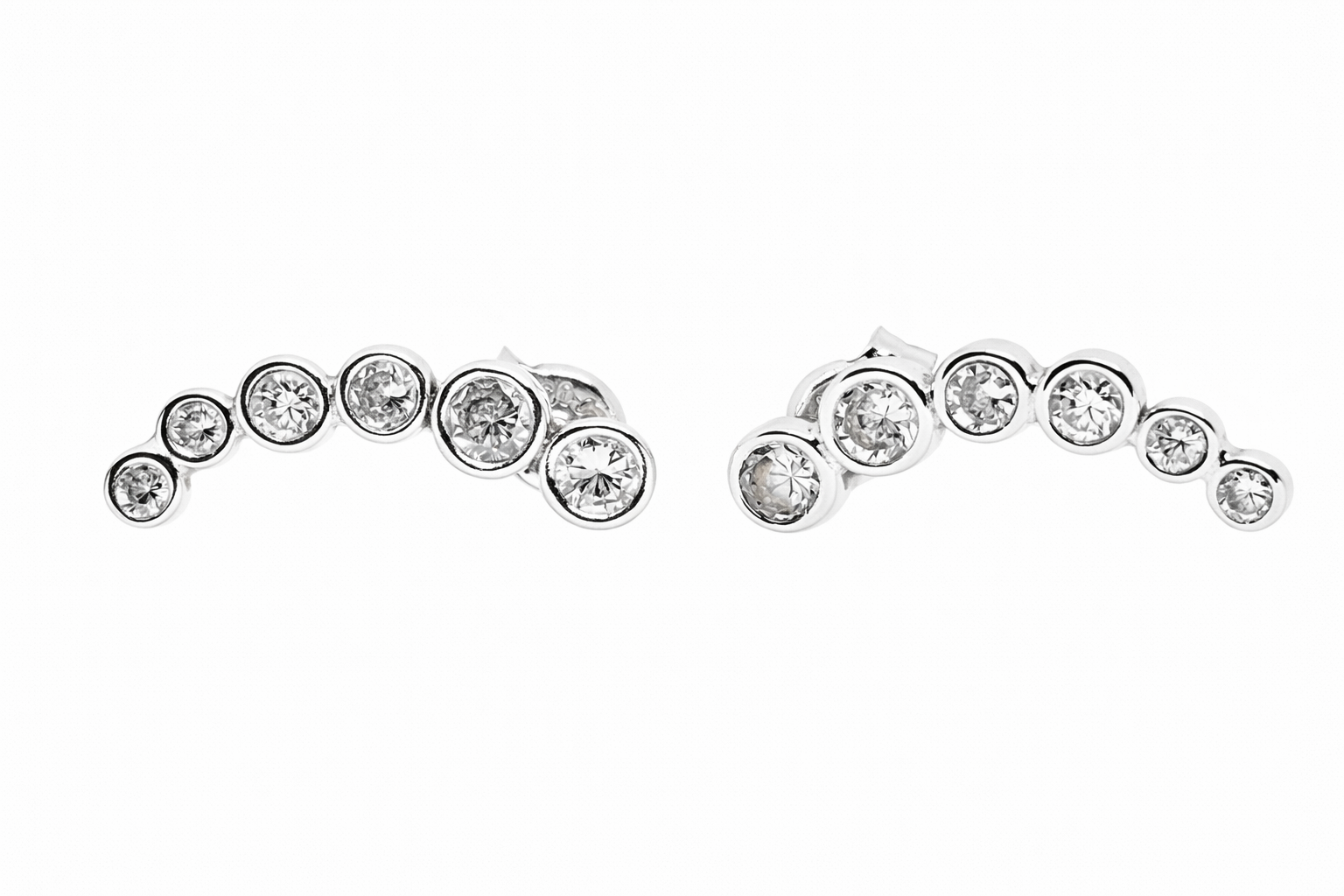 Pendientes Oro Blanco 18K Circonitas
