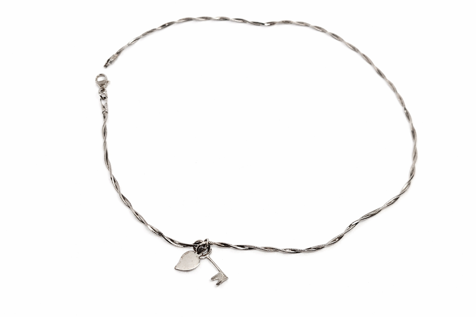 Tobillera Oro blanco 18K Corazon