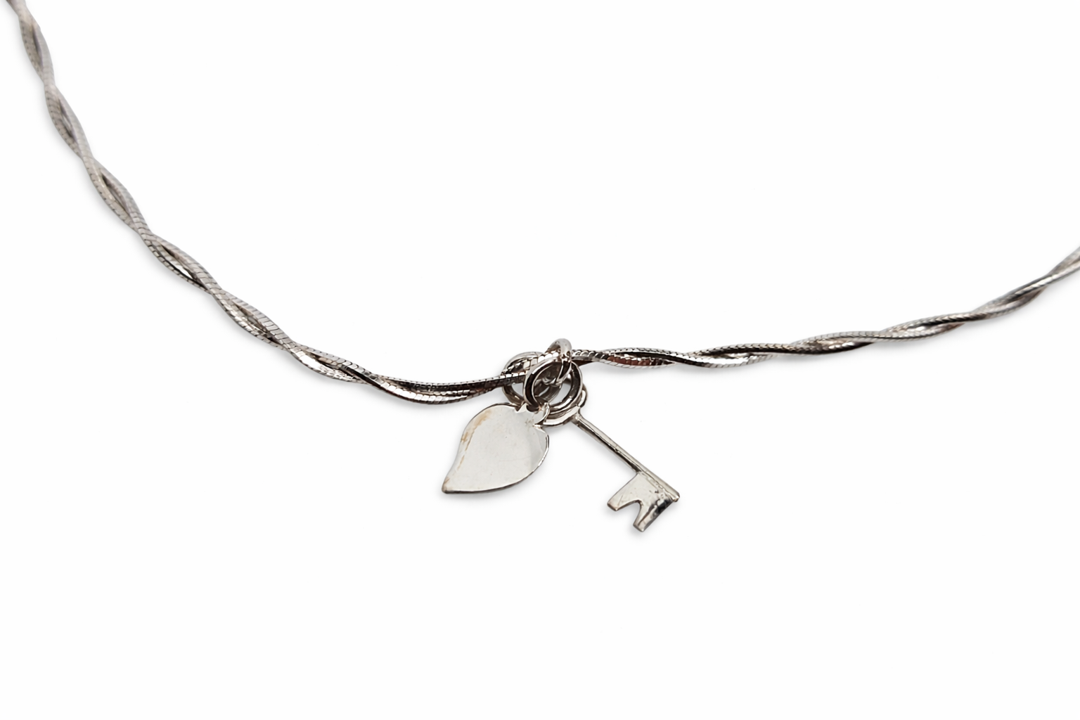 Tobillera Oro blanco 18K Corazon