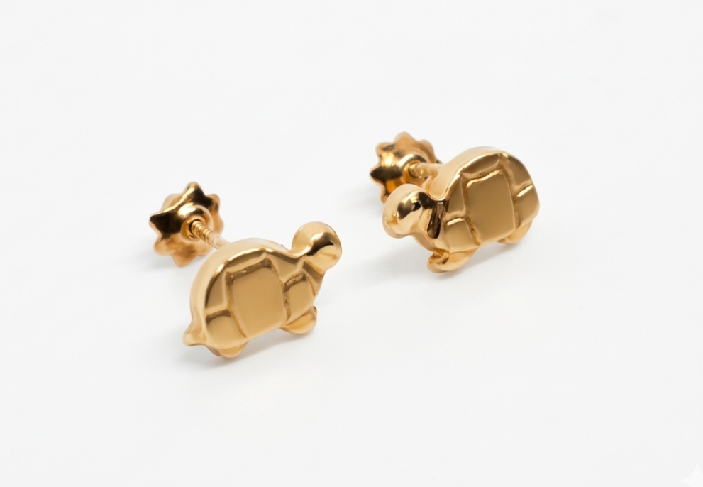 Pendientes Oro 18K Tortuga